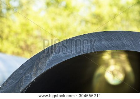 Hdpe High Density Polyethylene Close Up Pipe For Water Supply At Construction Site Construction Of A
