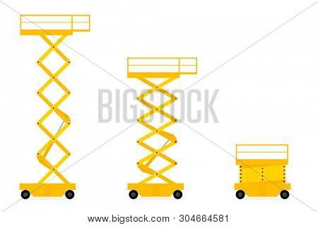 Scissors lift icon set. Clipart image isolated on white background