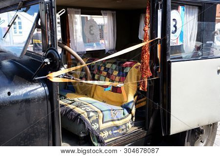 Ratzeburg, Germany - June 2, 2019: Interior Of The Essex, A Classic Automobile At The Oldtimer Car M