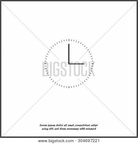 Clock Vector Icon On White Isolated Background.