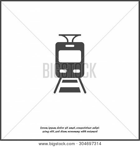 Vector Icons Transportation. Vector Train Icon. Illustration Of Metro  On White Isolated Background.