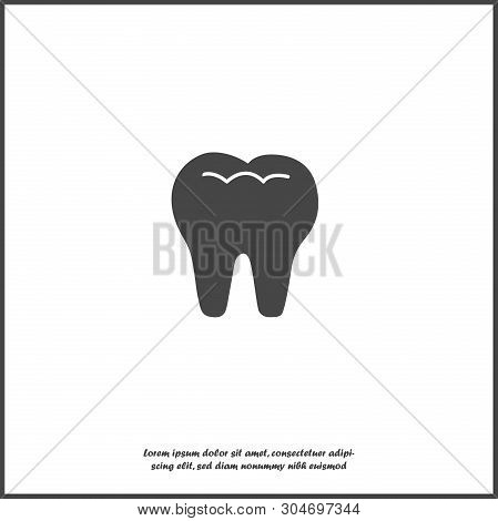 Vector Tooth Icon. Dentistry Illustration On White Isolated Background.