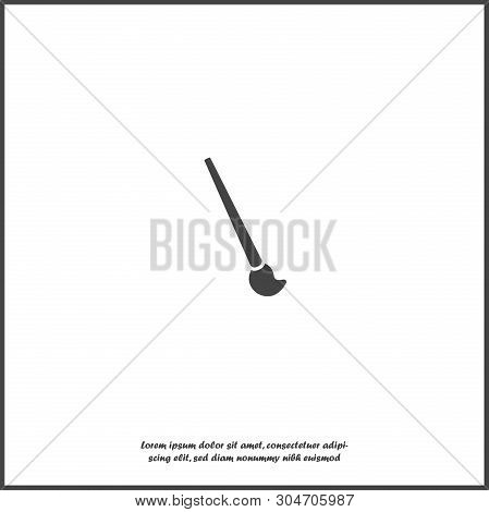 Vector Image Of A Brush For Drawing Icon On White Isolated Background.