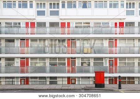 Facade Of A Council Housing Block Churchill Gardens In Pimlico, London