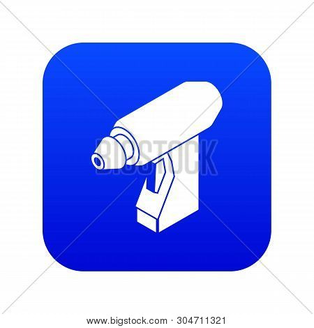 Manual Welding Torch Icon Blue Vector Isolated On White Background