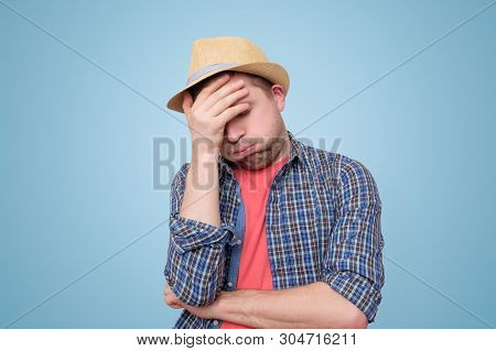Feeling Depressed And Tired On Vacation. Sun Or Heatstroke