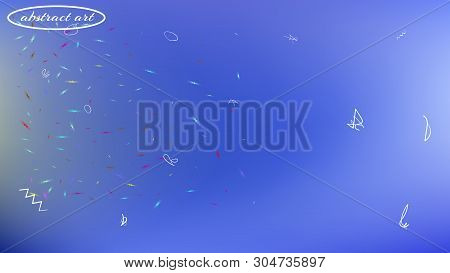 Clear Space Fantasy. Usefull Colorific Illustration.  Background Texture, Smoot. Azure Colored Backg