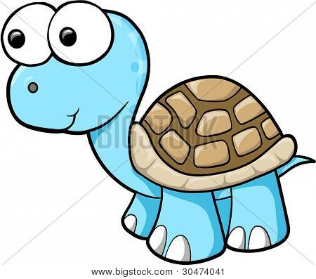 Tartaruga azul bobo vida selvagem Animal vetor ilustração arte