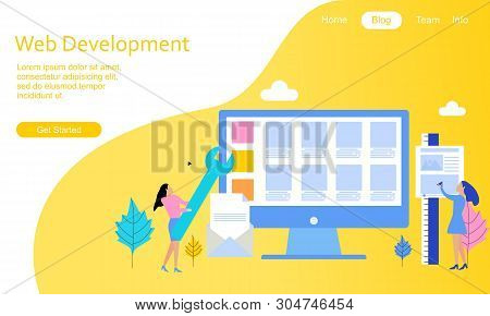 Flat Design Web Development Illustration Logo Vector