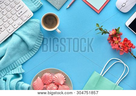 Coral Color Japanese Quitte Blossoms, Greeting Cards, Envelopes, Paper Bags, Cotton Sweater, Keyboar