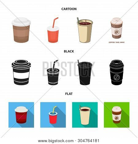 Isolated Object Of Coffee And Cup Symbol. Set Of Coffee And Hot Vector Icon For Stock.