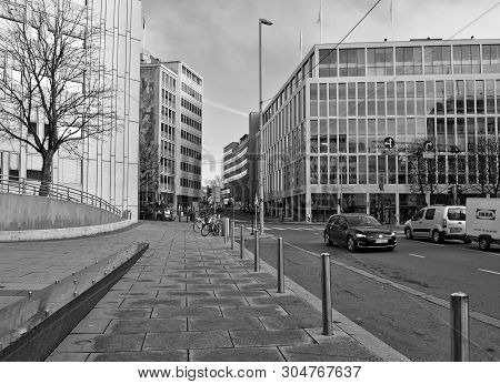 Modern High Raise Buildings. Urban Cityscape. Olso Streets. Architecture Of Scandinavian Countries. 