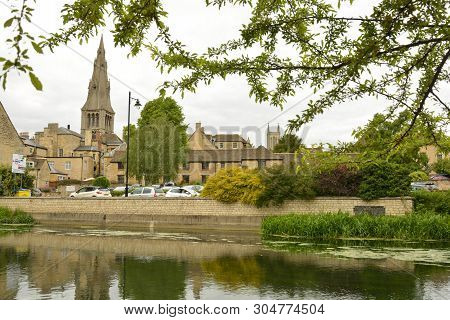Stamford, England, May 31, 2019 - River Welland In Stamford Lincolnshire Uk