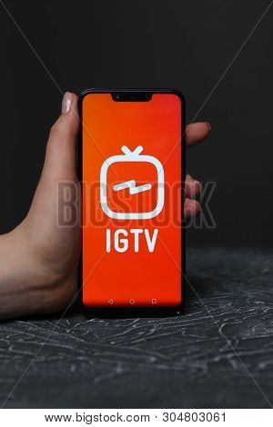 Tula, Russia - May 12 , 2019: Igtv On Phone Display.