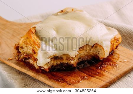 Cinnamon Rolls With Cheese Baked And Ready To Eat. Golfeados Typical Dessert In Venezuela.