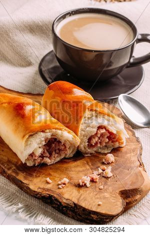 Cachitos And Cup Of Coffee, Venezuelan Typical Breakfast
