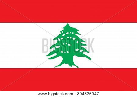 Flag Of  Lebanon Vector Illustration , World Flags Collection