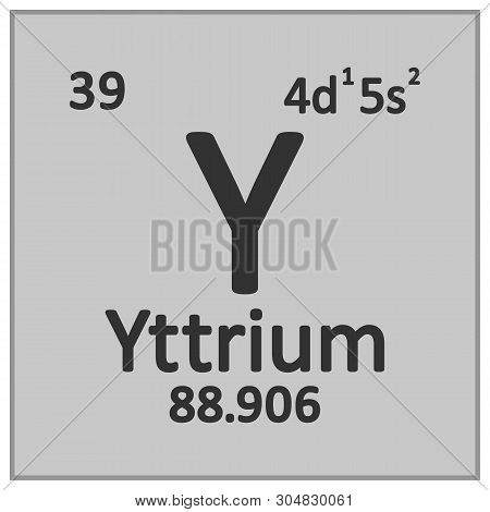 Periodic Table Element Yttrium Icon On White Background. Vector Illustration.