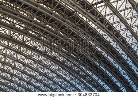 Roof Supporting Metal Structures. Bottom View .architecture Element