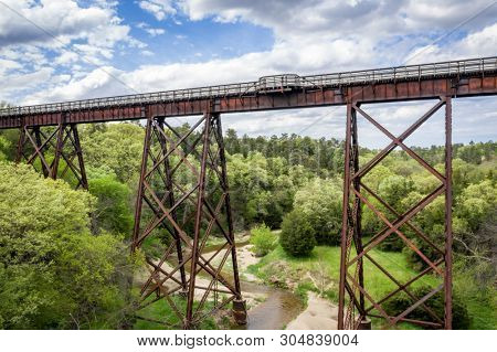 multi-use recreational Cowboy Trail in northern Nebraska - a long trestle over Long Pine Creek