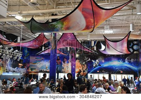 Houston, Tx - Apr 19: Zero-g Diner Food Court At Space Center In Houston Texas On April 19 2019. Its