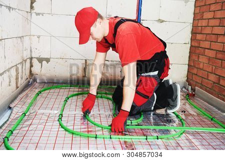 underfloor heating installation. Floor Heating system