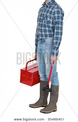 A beheaded plumber.