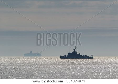Minesweeper - Warship On Patrol In The Sea
