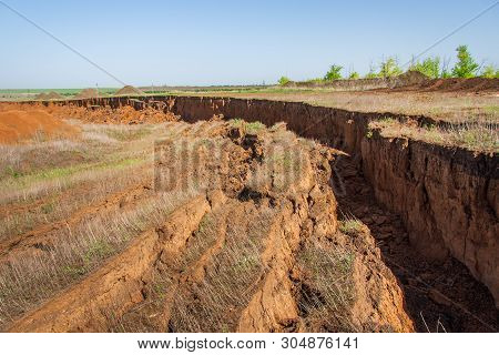 Kaolin Quarry At Tavria Steppe