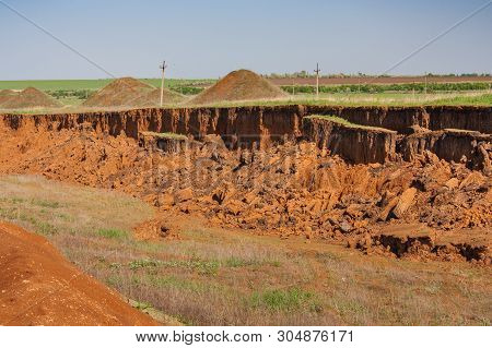 Kaolin Quarry At Tavria Steppe