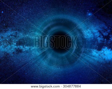 Conceptual background image of abstract lights of universe and black hole manipulation
