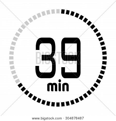 The 39 Minutes Countdown Timer Or Digital Counter Timer Clock Vector Icon. Stopwatch Vector Icon, Di