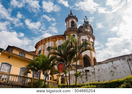 Ouro Preto, Minas Gerais, Brazil: The Famous Church Of Saint Francis Of Assisi, A Rococo Catholic Ch