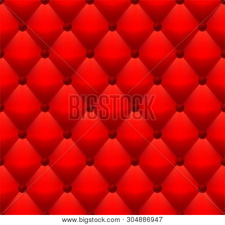 Seamless Red Leather Background With Geometric Texture.