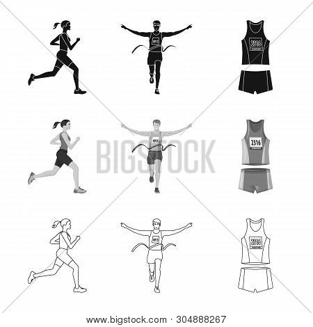 Vector Illustration Of Sport  And Winner Symbol. Collection Of Sport  And Fitness  Stock Symbol For 
