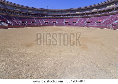 Cordoba, Spain - May 30th, 2019: Los Califas Bullring Cordoba, Spain. Sand And Stands