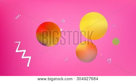 Cool Space Fantasy. Plain Colorific Illustration.  Background Texture, Mesh. Pink Colored Background
