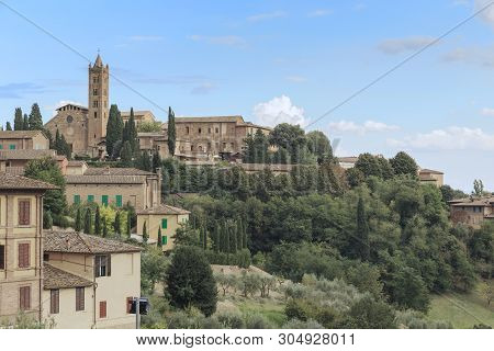 Siena, Italy - September 14, 2018: This Is One Of The Hills On Which The Medieval City Is Located, W