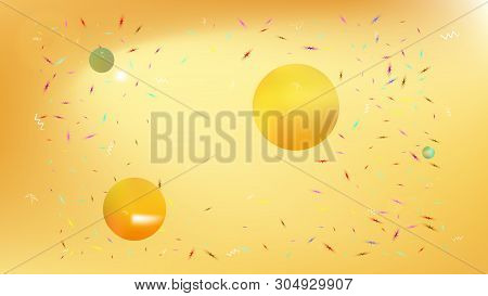 Pure Space Fantasy. Usefull Colorific Illustration.  Background Texture, Smoot. Gold Colored.  Breez