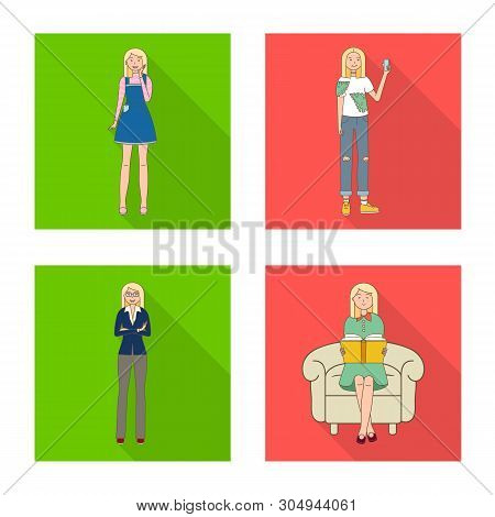 Vector Design Of Woman And Body Sign. Collection Of Woman And Style Vector Icon For Stock.
