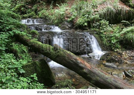 Nyznerov Waterfalls On The Siver Brook, Czech Republic.