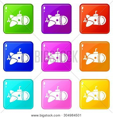 Submarine With Round Nose Icon. Simple Illustration Of Submarine With Round Nose Vector Icon For Web