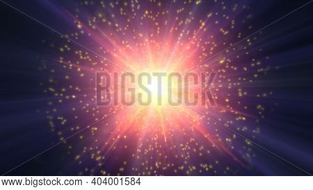 Bright Light Glare Of Sunshine And Sun Rays Shining Illustration