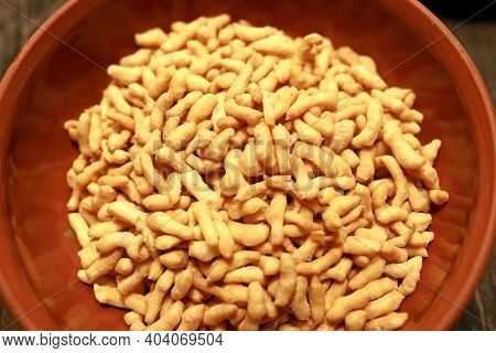 Fried Dough Pieces In Bowl For Cooking Chak-chak