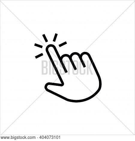 Finger Click Icon Vector Line Point, Click, Perfect Icons. Editable Stroke, Isolated Icons