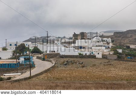 Ano Meira, Folegandros Island, Greece - 24 September 2020: The Buildings Of A Small Town On The Isla