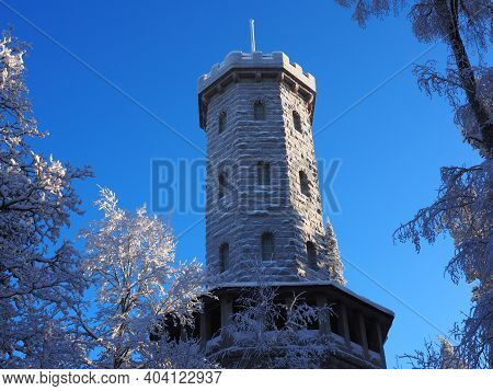 Aulanko Tower, Hämeenlinna, Finland On A Bright Winter Day