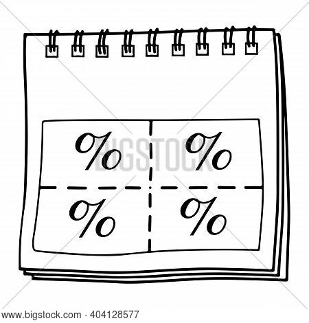 Quarterly Calendar Of Dividends And Interest Payments. Humor. Vector Linear Illustration Isolated On