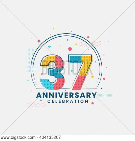 37 Years Anniversary Celebration, Modern 37th Anniversary Design