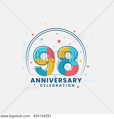 98 Years Anniversary Celebration, Modern 98th Anniversary Design